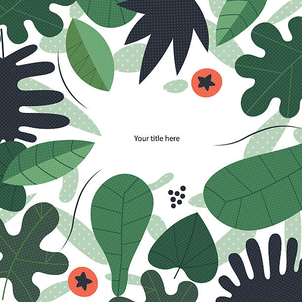 zielone liście wzór - tree single word green fruit stock illustrations
