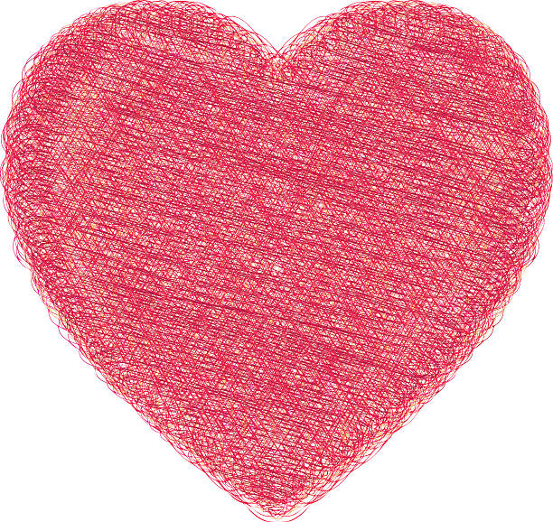 istock Pencil sketch of a pink heart. Hand-drawn doodles 537039283