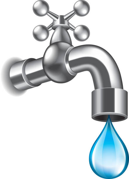 Acqua di rubinetto isolato su bianco vettoriale - illustrazione arte vettoriale
