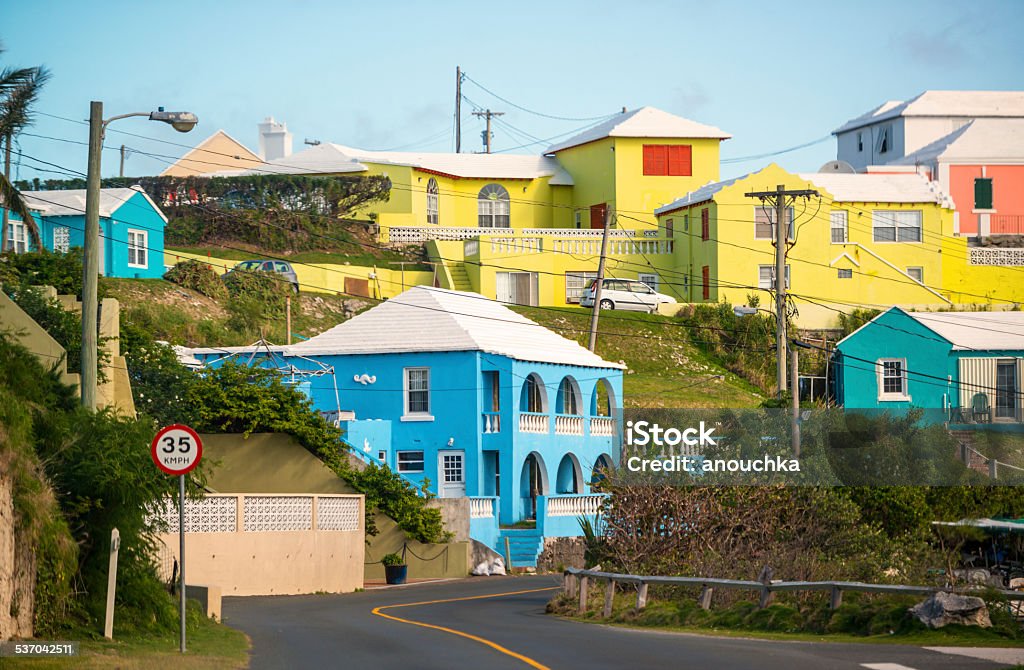 Colorful Houses on Bermuda Bermuda Stock Photo