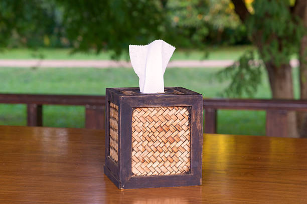 istock Tissue paper box made by weave bamboo 537042865