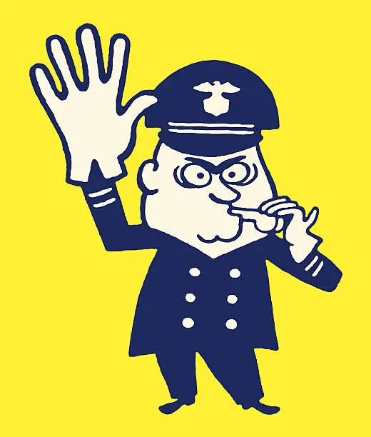 Vector illustration of Policeman Stop!
