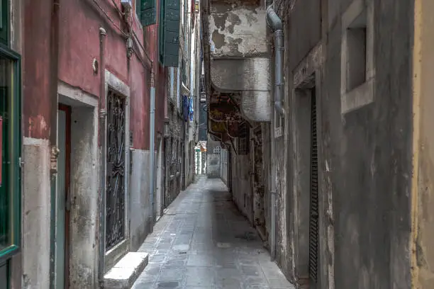 Centuries old laneway in Venice, Italy.