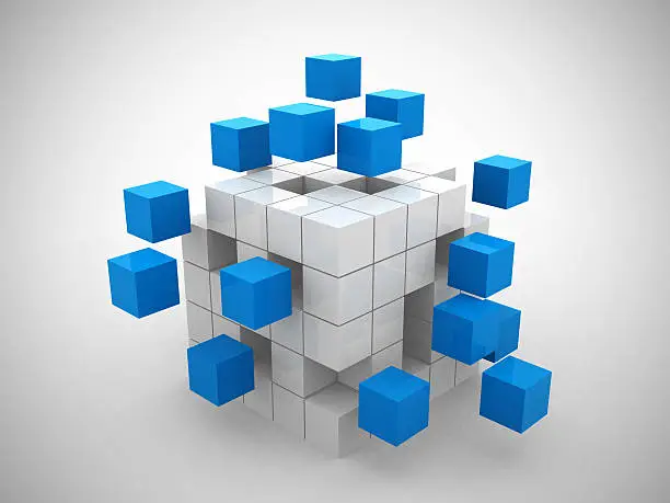 Photo of teamwork business concept with green cubes