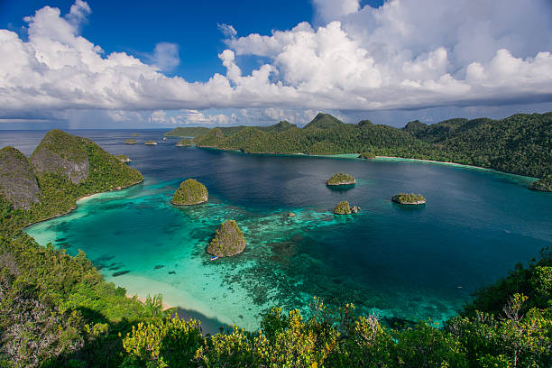 The archipelago of paradise islands in the ocean The archipelago of paradise islands in the ocean Papua New Guinea stock pictures, royalty-free photos & images