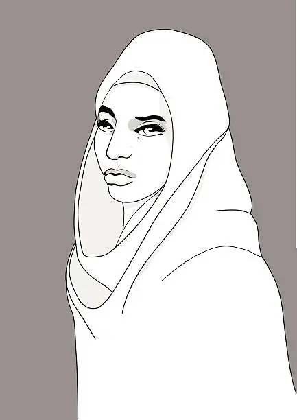 Vector illustration of Muslim girl
