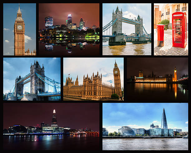 zdjęcie kolażu londyn - capital cities pay phone city cityscape zdjęcia i obrazy z banku zdjęć