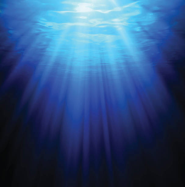 Underwater Underwater scene with rays. Vector illustration EPS10. underwater stock illustrations