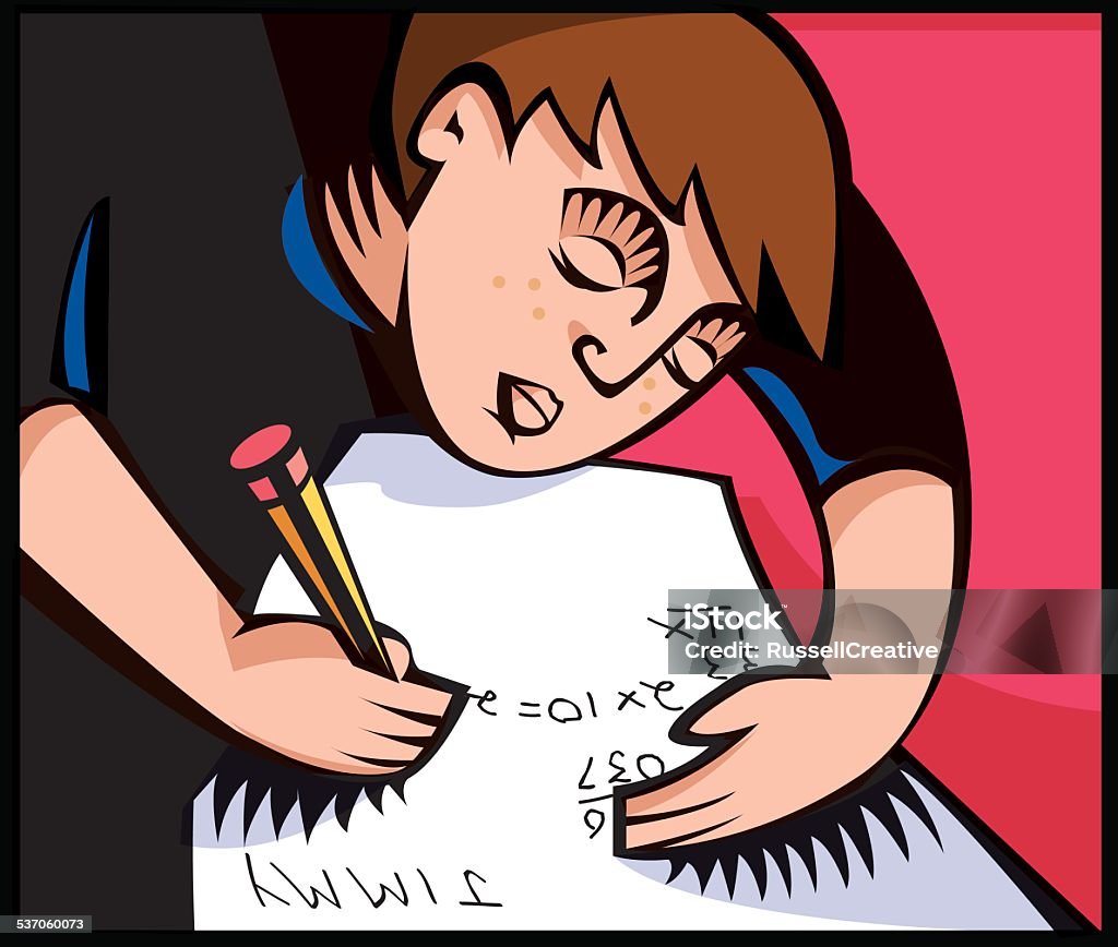 Someone's Math Work Student Doing Math Stock Illustration - Download Image Now - Homework ...