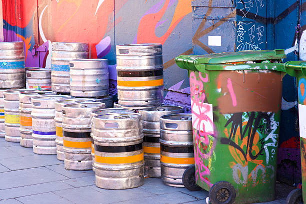 istock colored beer  kegs in the graffiti corner with bin 537061935