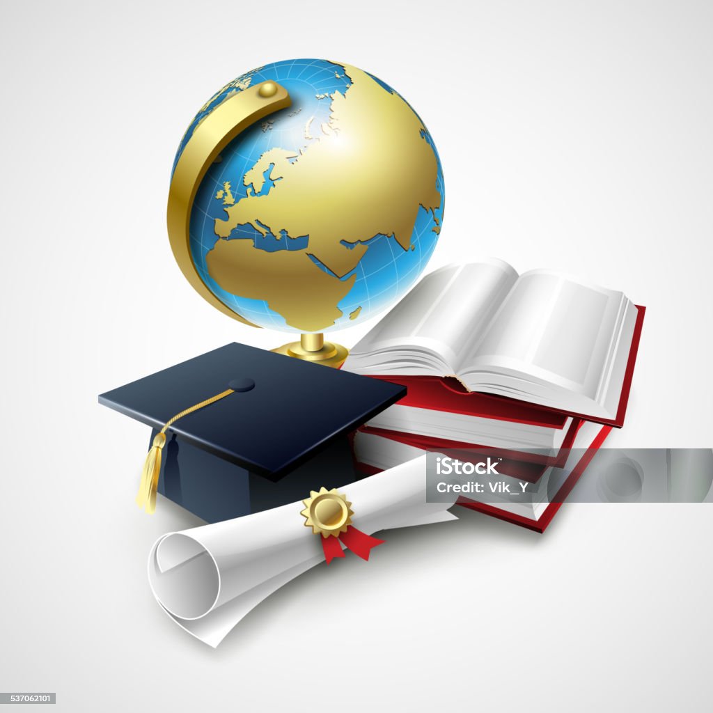 Gradge Objects Objects For Graduation Ceremony Vector Illustration Stock Illustration ...