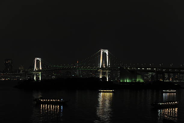 istock Night panorama of Tokyo Bay with Rainbow Bridge 537062463