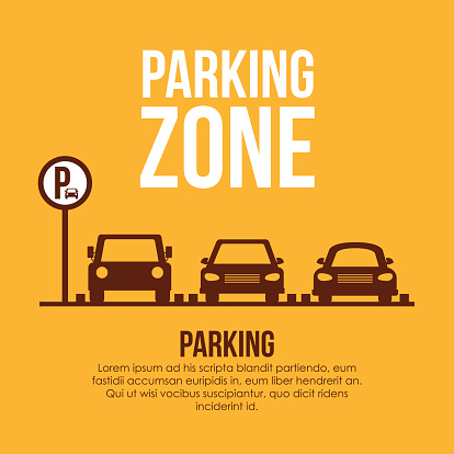 Parking design over yellow background, vector illustration.