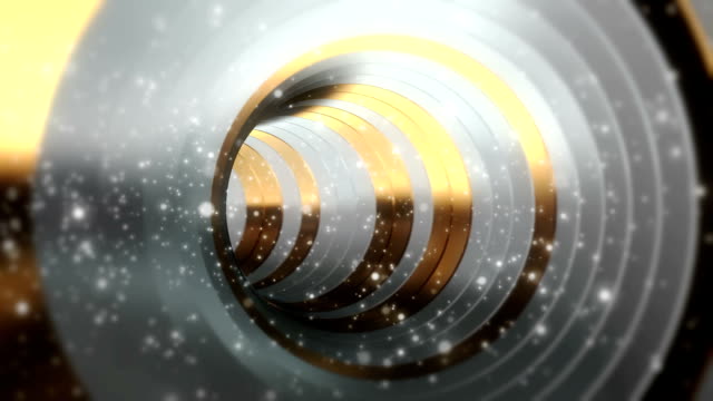 Fantastic Pure Gold and  White Tunnel With Particles Seamless Looping Background