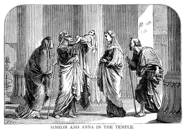 simeon i anna w temple - san simeon stock illustrations