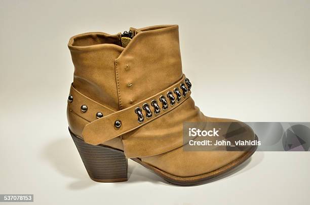 Brown Woman Shoe Stock Photo - Download Image Now - 2015, Ankle Boot, Brown