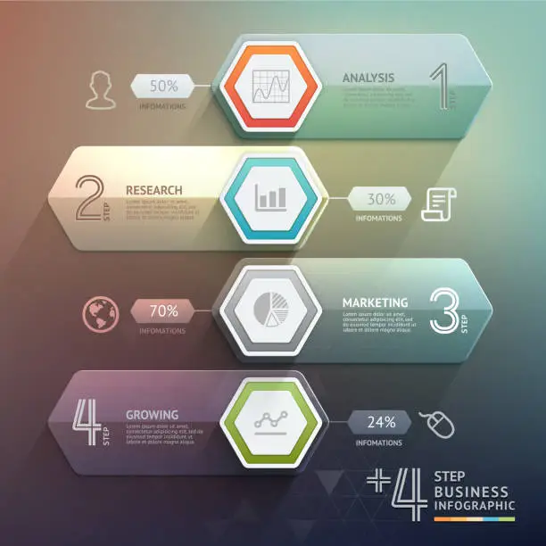 Vector illustration of 3d arrow timeline infographics.