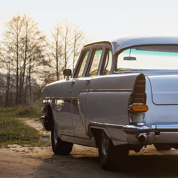 istock Old retro or vintage car back side 537079347