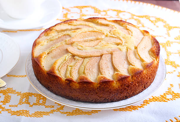 istock Slice of pear topped cake 537079667