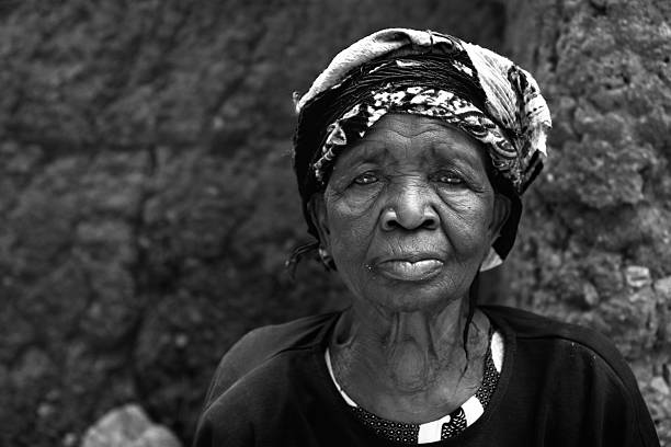 istock Aged Togolese woman with headscarf 537086988