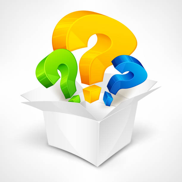 question marks in box - question mark stock illustrations