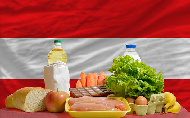 istock basic food groceries in front of austria national flag 537093689