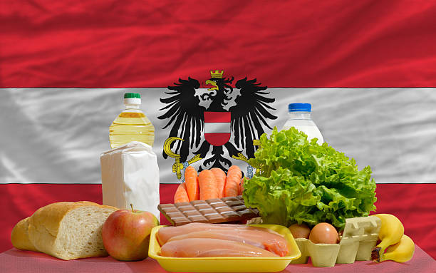 istock basic food groceries in front of austria national flag 537093691
