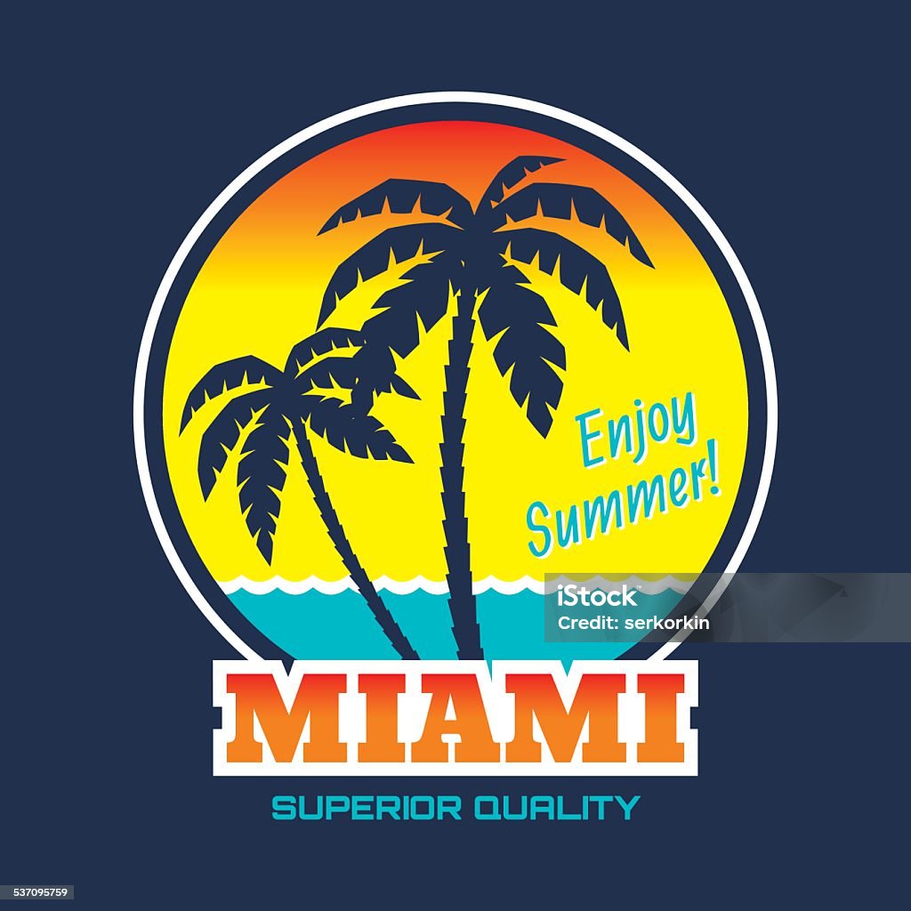 Miami Inpired Graphics Miami Vintage Illustration Concept Stock Illustration - Download Image ...