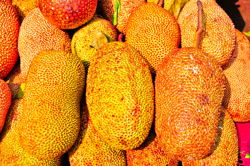 Jack fruit , tropical fruit displayed at Thailand fruit market
