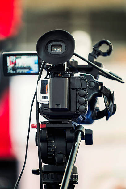 istock Tv camera recording at the press conference 537114963