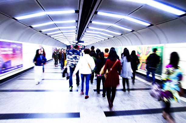 The subway platform dock,Business people activities. stock photo