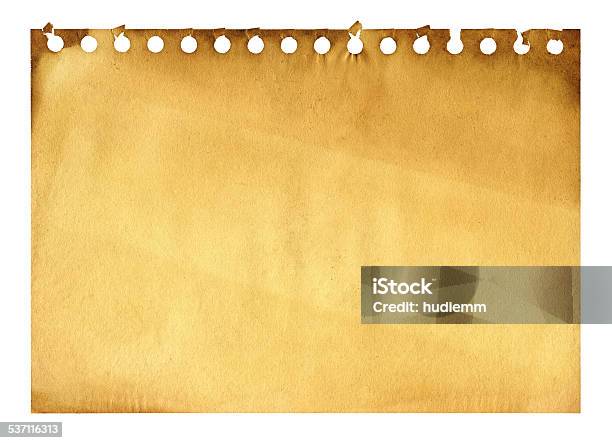 Grunge Notepad Page Paper Background Textured Isolated Stock Photo - Download Image Now