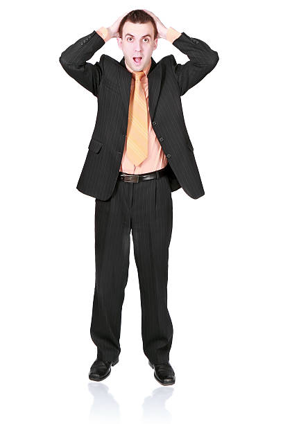 istock Businessman hold a head in horror condition. 537118092