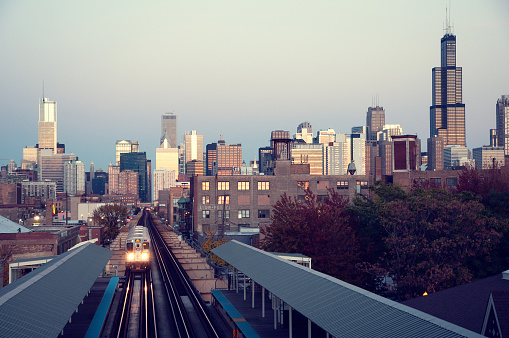 Chicago Skyline from lake MichiganChicago Skyline from one of the loop train station