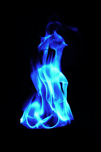 Blue Fire Flames On Black Background Stock Photo - Download Image Now -  2015, Black Color, Blue - iStock