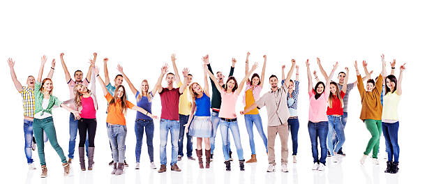 istock Cheerful group of young people. 537120633