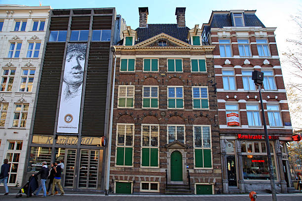 Amsterdam, Netherlands - May 5, 2016: Rembrandt House Museum (Museum Het Rembrandthuis) entrance in Amsterdam, Netherlands. Rembrandt van Rijn is generally considered one of the greatest painters in European art