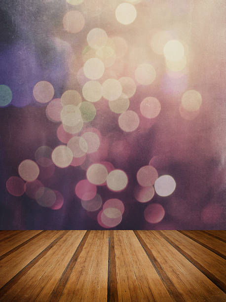 istock Retro grunge texture background with wooden floor platform foreg 537121505