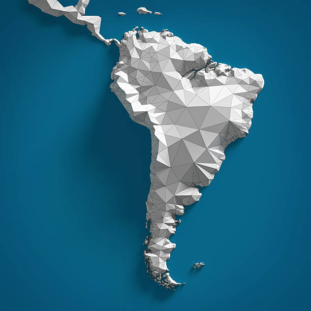 Map of South America Map of South America made in polygonal style argentina map stock pictures, royalty-free photos & images