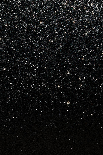tessuto nero con stelle - space galaxy star glitter foto e immagini stock