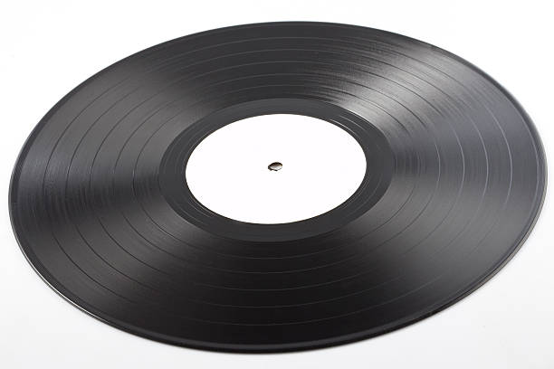 istock Black vinyl record isolated on white background 537171844