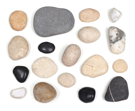 Set of stones isolated on white