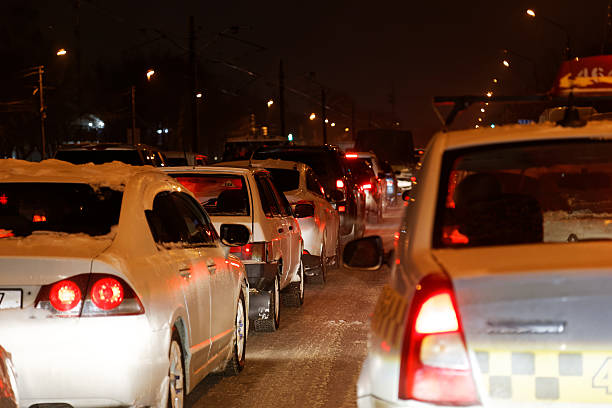 istock Night traffic in the city 537173171