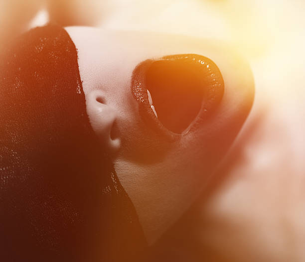fetishes orgasmic woman blindfolded portrait. Tied Up Bondage Women Fetish Wear stock pictures, royalty-free photos & images