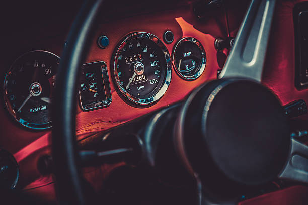 istock Interior of retro vintage car. Vintage effect processing 537174749