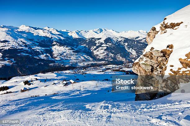 Ski Slope In Obersaxen Stock Photo - Download Image Now - 2015, Blue, Clear Sky