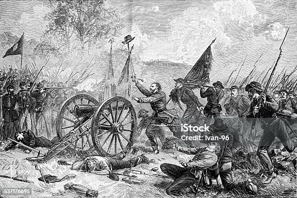 Picketts Charge At Gettysburg Stock Illustration - Download Image Now - American Civil War, Civil War, Gettysburg