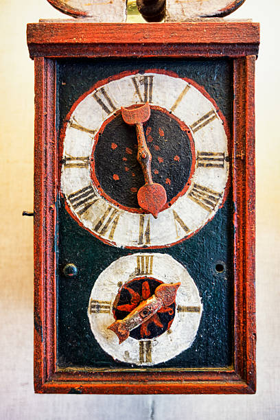 old clock old antique clock - close up color image roman numeral rusty time stock pictures, royalty-free photos & images