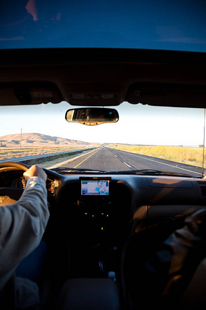 istock Driving with the help of gps navigation 537181898