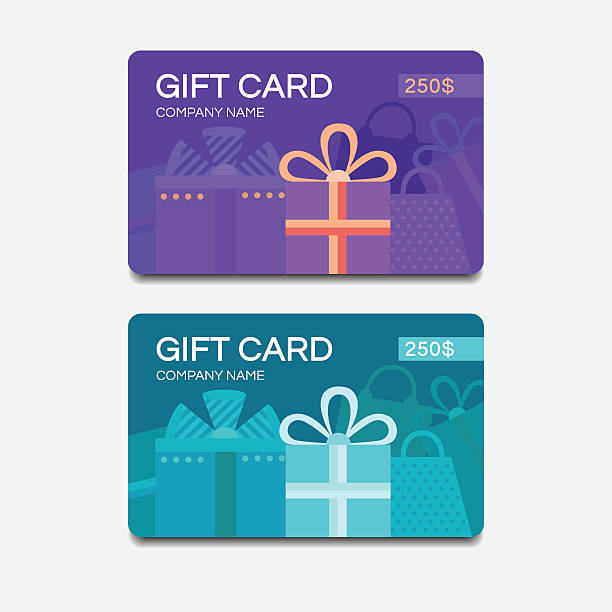 ilustraciones, imágenes clip art, dibujos animados e iconos de stock de vector de de tarjetas de regalo - gift card